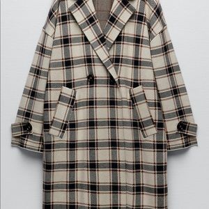 PLAID KNIT COAT
